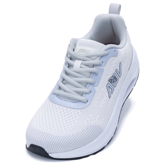 AOV Wide Toe Box Shoes Women Arch Support Walking Shoes for Plantar Fasciitis Orthotic Air Tennis Sneakers White Size 8