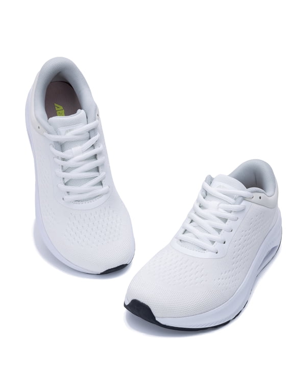 Wide Toe Box Shoes Women Arch Support Walking Shoes for Plantar Fasciitis Orthotic Air Tennis Sneakers White Size 9.5