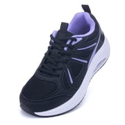 Women Wide Walking Shoes with Arch Support Tennis Sneakers for All-day Comfort Size 10.5 BlackPurple