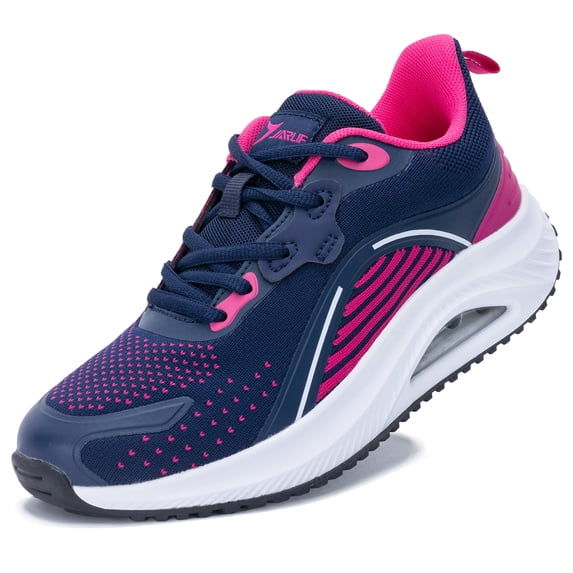 AOV Women's Arch Support Walking Shoes - Breathable Orthotic Sneakers for Plantar Fasciitis Pain Relief RoseBlueRed US Size 6