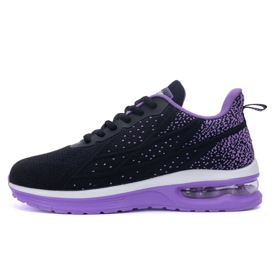 AOV Women's Athletic Running Sneaker Shoes for Sports, Gym, Jogging, Tennis and Fitness BlackPurple US 9.5