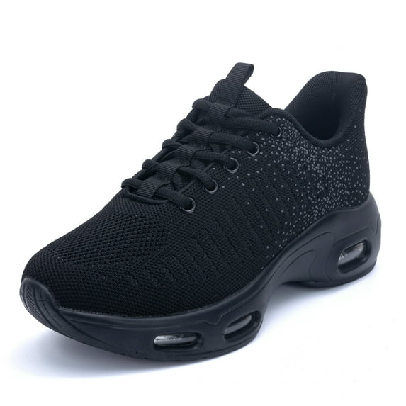 AOV Womens Running Shoes Slip on Tennis Athletic Walking Shoes Lightweight Comfortable Gym Workout Jogging Sport Sneakers AllBlack US 9