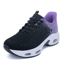 AOV Womens Running Shoes Slip on Tennis Athletic Walking Shoes Lightweight Comfortable Gym Workout Jogging Sport Sneakers BlackPurple US 6.5