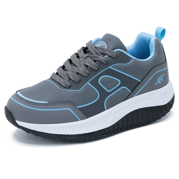 AOV Womens Walking Shoes for Plantar Fasciitis, Arch Support Athletic Tennis Sneakers Orthotic Comfortable Shoes for Standing All Day GrayBlue US 7