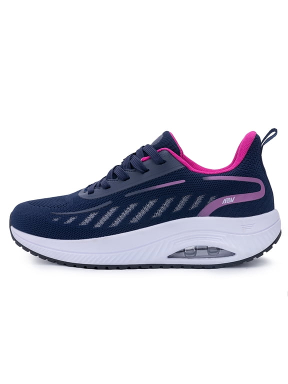 Womens Walking Arch Support Shoes Athletic Tennis Sneakers for Plantar Fasciitis,Size 8.5 RoseBlue