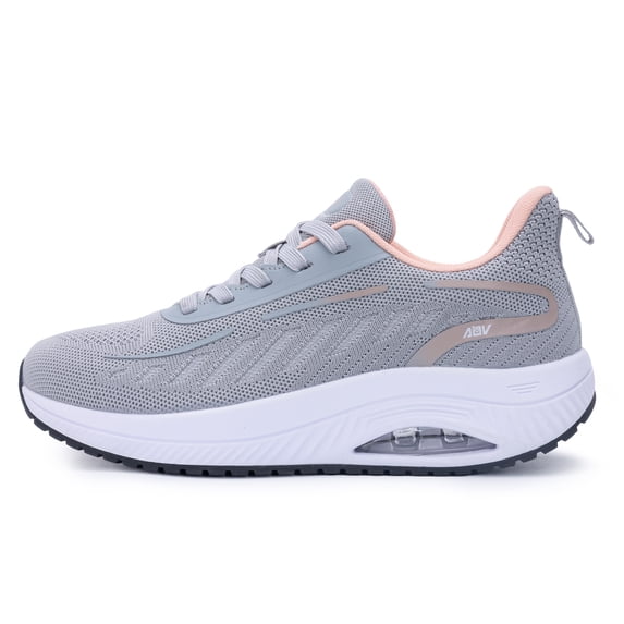 AOV Women's Arch Support Walking Shoes Athletic Tennis Sneakers for All-Day Comforts,Size 8 GrayPink