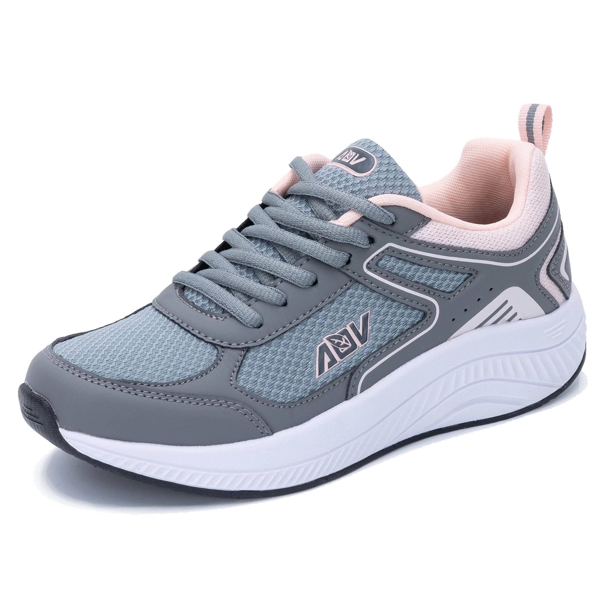 Womens Walking Shoes with Arch Support Plantar Fasciitis Sneakers Orthotic Tennis for Foot Heel Pain Relief Size 7 GreyPink