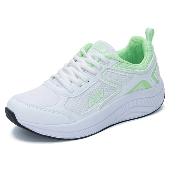 AOV Womens Walking Shoes with Arch Support Plantar Fasciitis Sneakers Orthotic Tennis for Foot Heel Pain Relief WhiteGreen Size 10.5