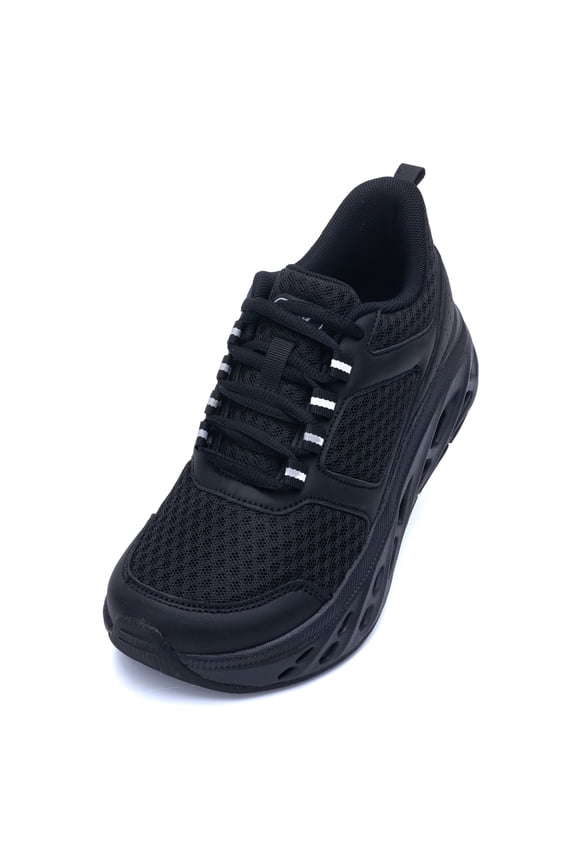 Womens Wide Toe Box Walking Shoes Arch Support Plantar Fasciitis Tennis Sneakers Casual Athletic Running Shoes AllBlack Size 7