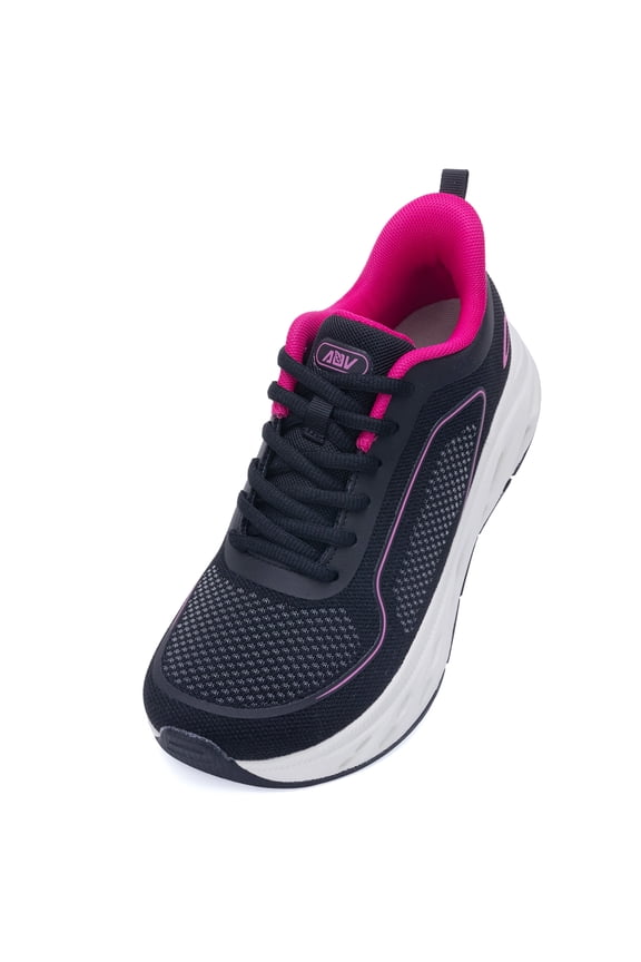 Womens Wide Toe Box Walking Shoes Arch Support Plantar Fasciitis Tennis Sneakers Casual Athletic Running Shoes BlackRoseRed Size 11