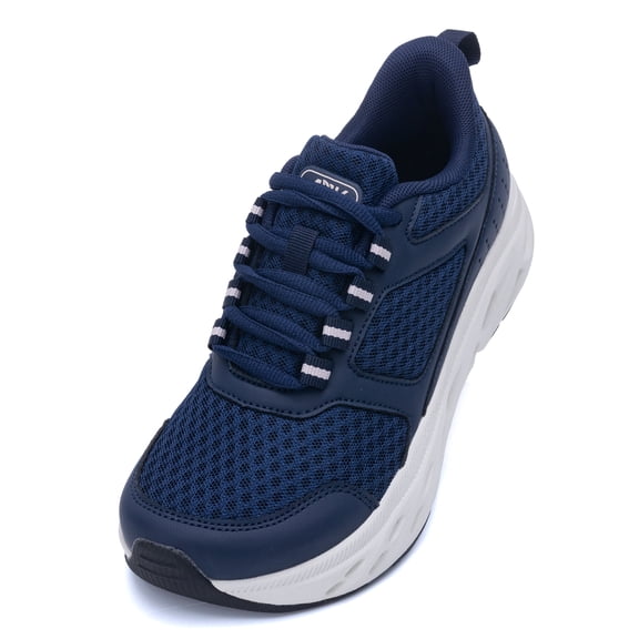 AOV Womens Wide Toe Box Walking Shoes Arch Support Plantar Fasciitis Tennis Sneakers Casual Athletic Running Shoes NavyPink1 Size 7.5
