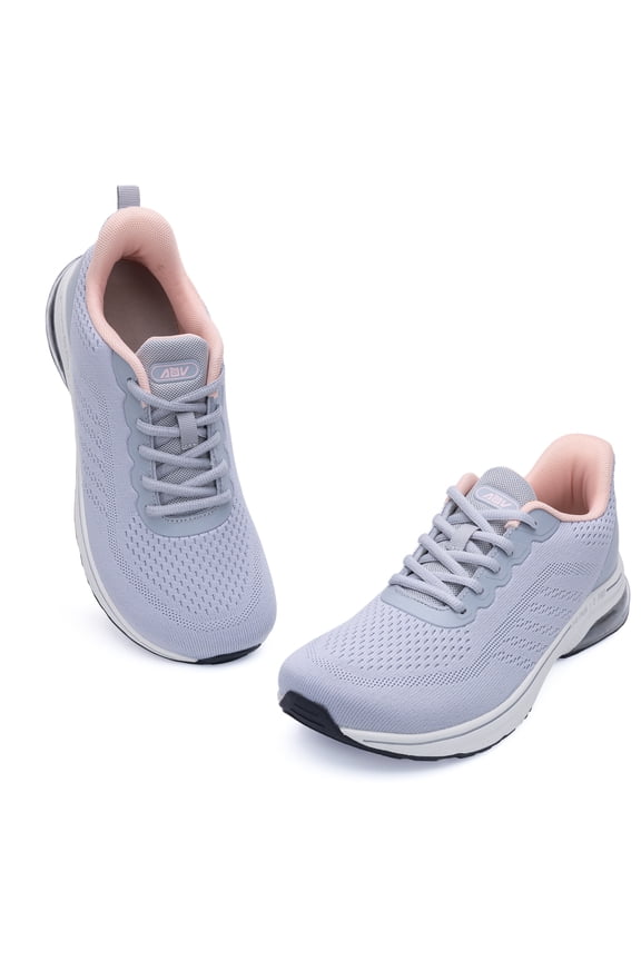 Womens Wide Toe Box Walking Shoes Arch Support Running Shoe Plantar Fasciitis Tennis Sneakers Orthotic for Pain Relief GreyPink Size 9.5