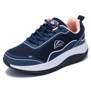 Womens Wide Walking Shoes with Arch Support Plantar Fasciitis Sneakers Wide Width Orthotic Tennis Shoes Size 7 Navypink