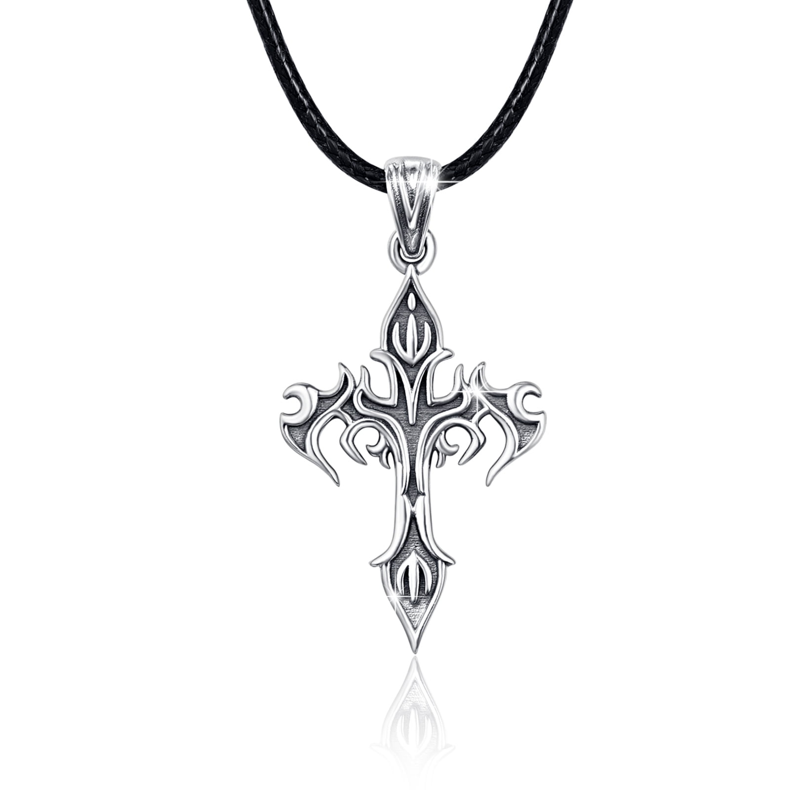 AOVEAO Cross Necklace 925 Sterling Silver Faith Pendant Necklaces