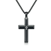 AOVEAO Cross Necklace 925 Sterling Silver Pendant Necklaces for Men Christian Jewelry Birthday Father’s Day Gift for Dad Son Boys