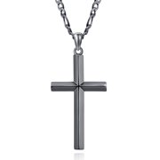 AOVEAO Cross Necklace 925 Sterling Silver Pendant Necklaces for Men Christian Jewelry Birthday Gift for Boys Dad Son