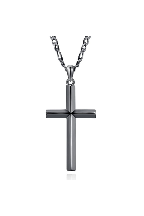 Cross Necklace 925 Sterling Silver Pendant Necklaces for Men Christian Jewelry Birthday Gift for Dad Son