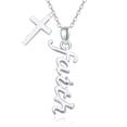 thumbnail image 1 of AOVEAO Faith Cross Necklace 925 Sterling Silver Pendant Necklaces for Women Mom Daughter Christian Jewelry Birthday Xmas Gift, 1 of 8