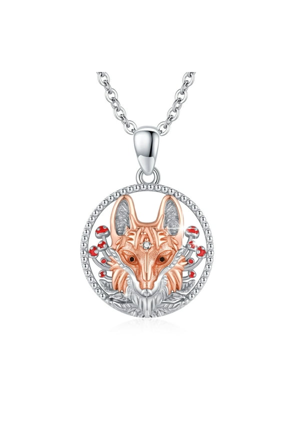 Fox Pendant Necklace 925 Sterling Silver Necklaces Charms Birthday Xmas Gifts Fashion Jewelry for Women Mom
