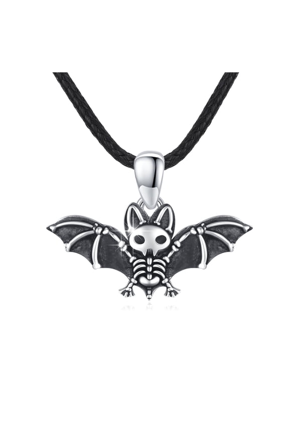 Necklace for Men Women Sterling Silver Bat Pendant Necklaces for Jewelry Birthday Gift