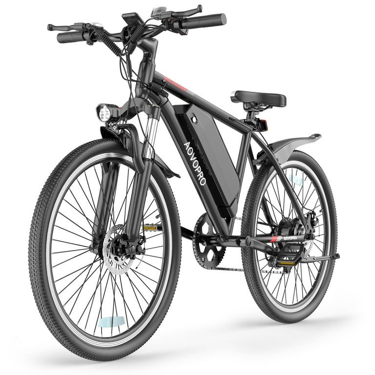 AOVOPRO Adult Electric Bicycle, 350W 26-Inch Electric Mountain