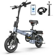 AOVOPRO EB60 Electric Bike 500W 48V, 14' Mini Ebike for City Commuter, Folding Electric Bicycle for Adult with Two Seats UL2849