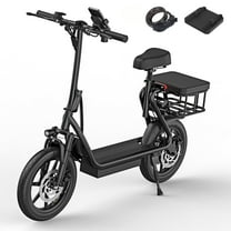 AOVOPRO ESBS 500W 14 inch Commuter Electric Scooter with Seat &Carry Basket for Adult-Up to 28 Miles 21MPH