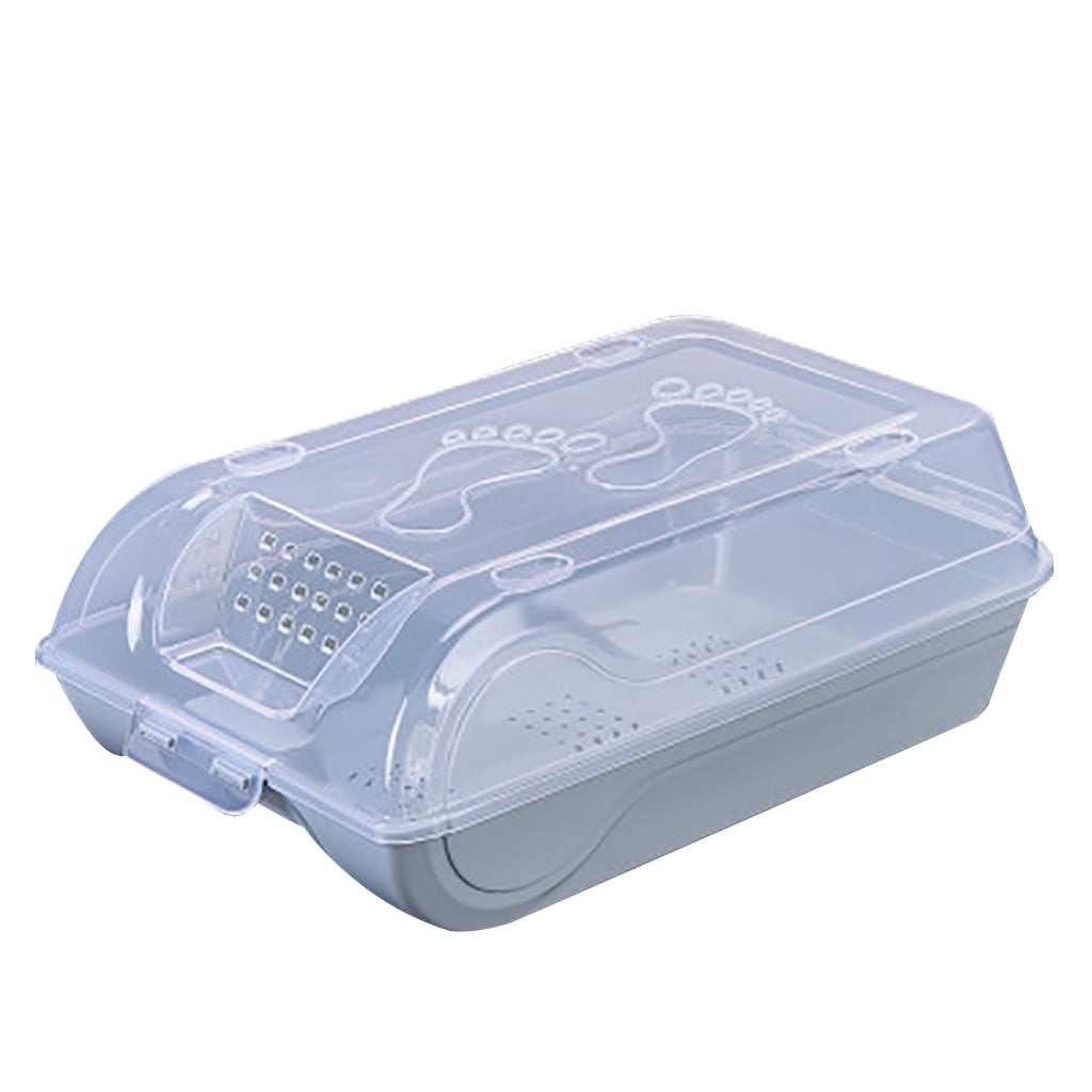 AOVUWU Plastic Clear Shoe Storage Transparent Boot Box Stackable Case ...