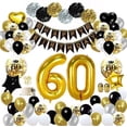 thumbnail image 1 of AOWEE Black Gold 60th Birthday Decoration, 60 Year Old Birthday Party Supplies, 60th Birthday Black Gold Balloon Decorations for Men Women 60th Birthday Anniversary Party, 1 of 7