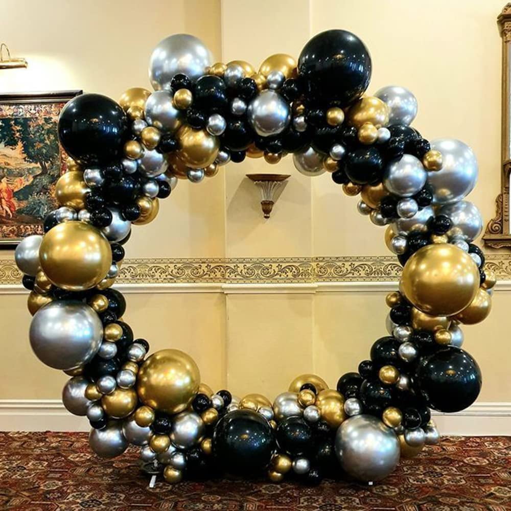 Kit arche à ballons Black Gold & Silver (108 Ballons) – Happy Muz Deco