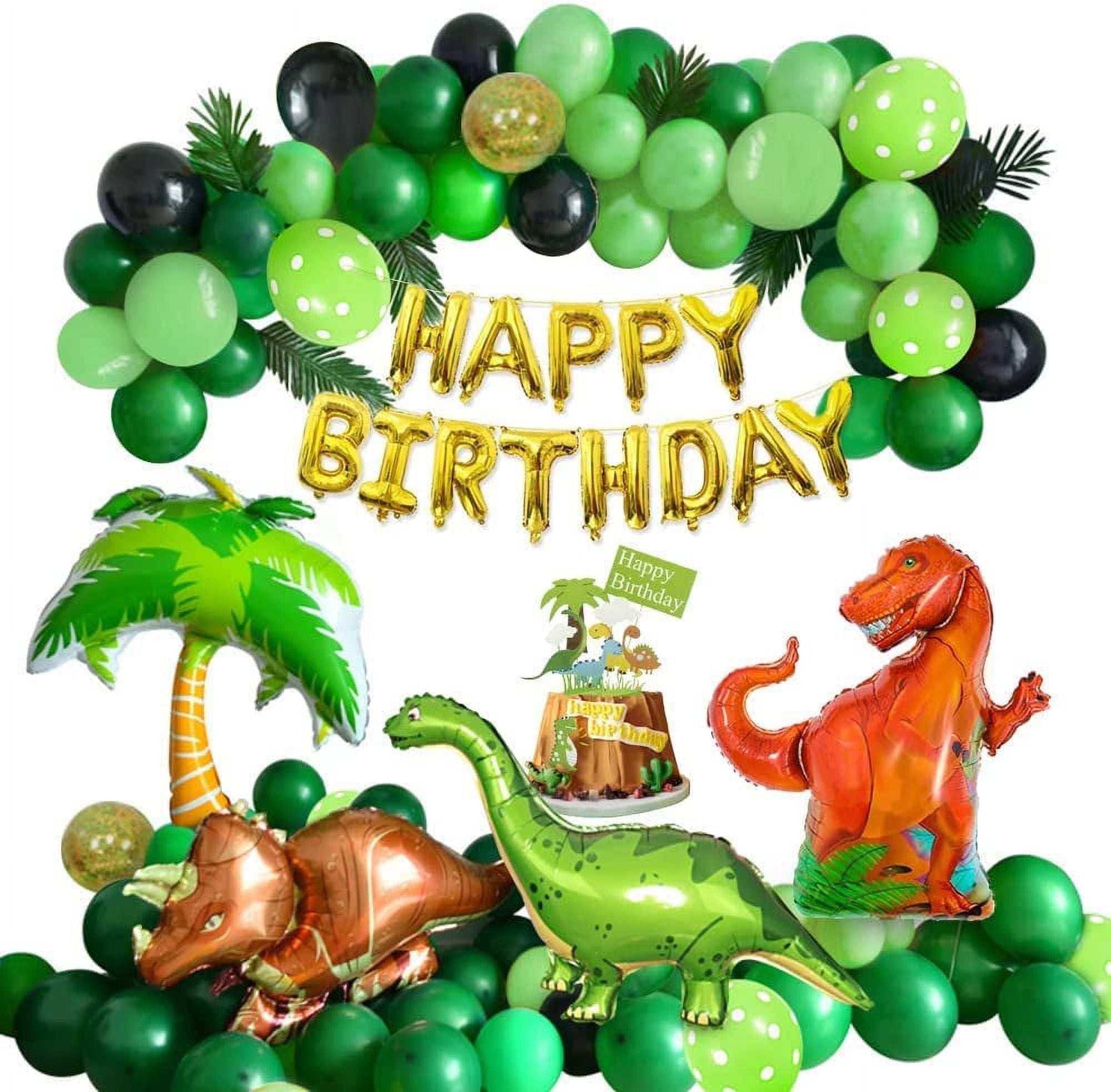 AOWEE Dinosaur Birthday Party Supplies, Dinosaur Theme Green Balloon Arch  Decorations with 3pcs 3D Dinosaur Foil Balloons for Boy 1st 2nd 3rd Birthday  Baby Shower Jurassic Party 