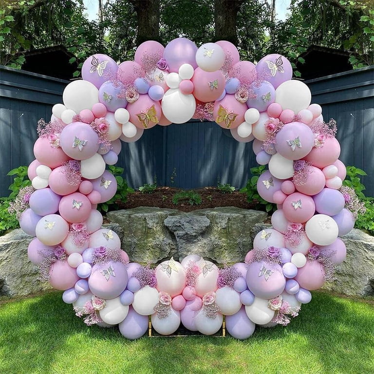 AOWEE Pink Purple Balloon Garland Kit, Butterfly Baby Shower