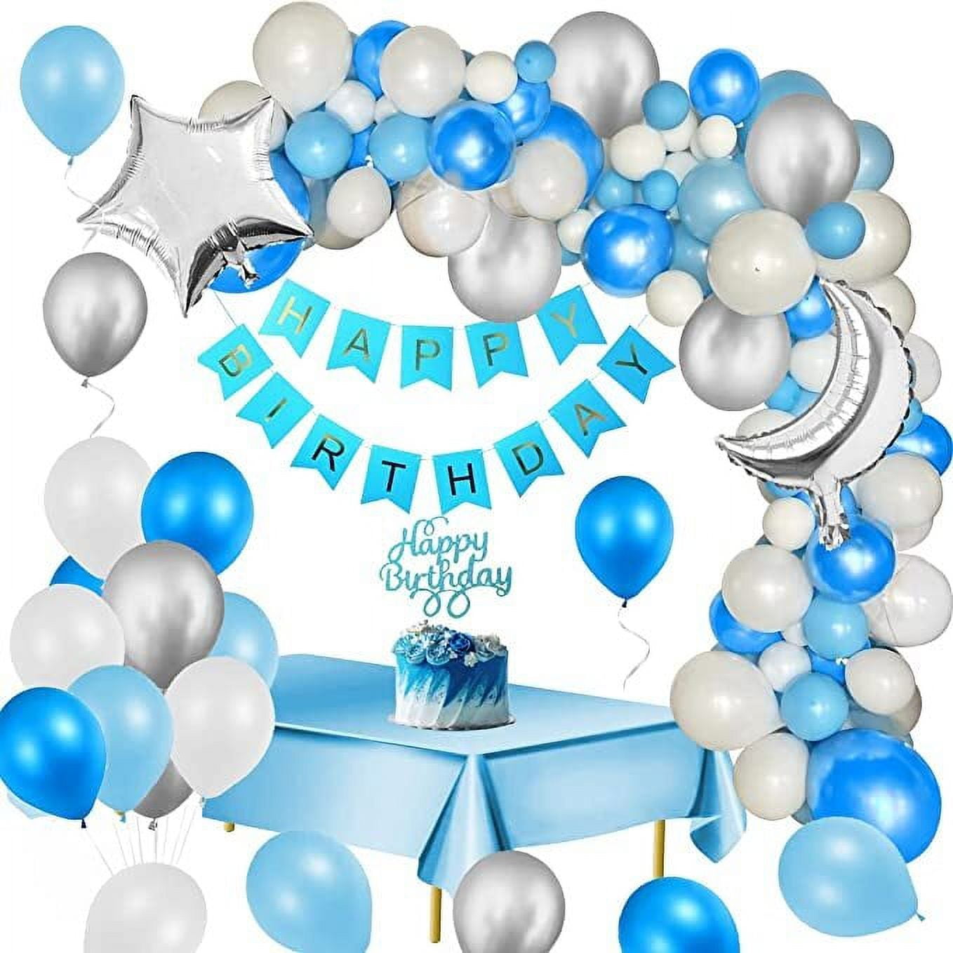 18th Birthday Decorations for Boys Black and Silver Balloons Garland Arch  Kit with Number Foil Confetti Balloon Happy Birthday Bunting Banner Black
