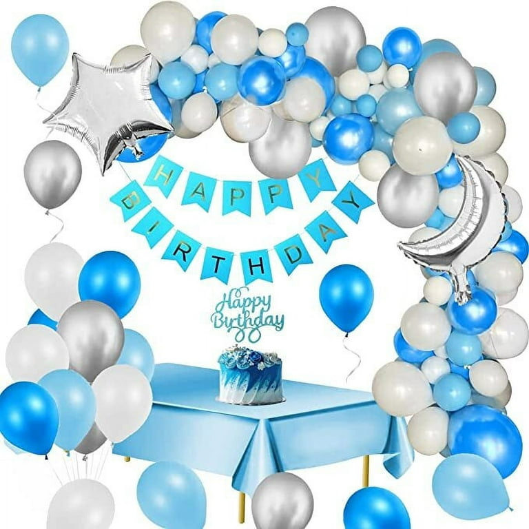 Blue, Silver, White Party Napkins - Stesha Party - 1st birthday boy,  airplane, birthday