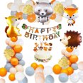thumbnail image 1 of AOWEE Woodland Party Decorations Forest Animal Theme Balloon Garland Arch Kit with Fox Squirrel Foil Balloons and Banner Turtle Leaves for 1st Boys Girls Birthday Baby Shower, 1 of 8