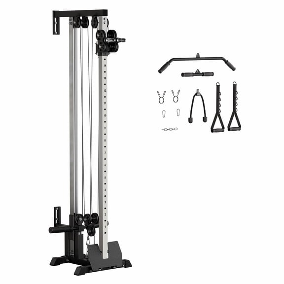 AOWINNOX Fitness Wall Mount Cable Crossover Machine, Multi-Functional Pulley System For Home Gym