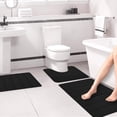 thumbnail image 1 of AOWNGIOYJRO Black Bathroom Rug Set Bath Mats 3 Piece with Toilet Mats, Soft & Supportive, Shock Absorbing, Water Absorbent, Non-Slip Bath Rugs, Machine Washable, Area Rug, Home Decor Accessories, 1 of 9