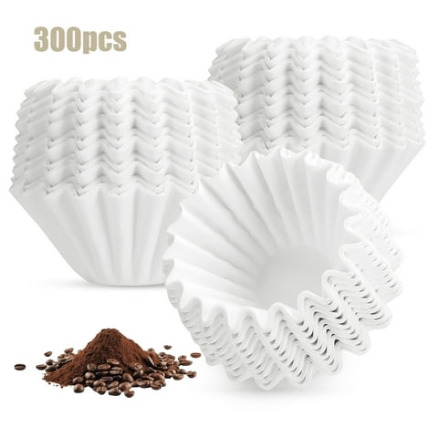 AOWOO 1-2 Cup Basket Coffee Filters, 300 Count Disposable Small Coffee Filter Paper, Compatible with Kalita Wave Dripper 155 Series, Single Serve Coffee Pot, Pour Over and Drip Coffee Maker