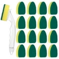 AOWOO 1 Dish Wand and 16 Refill Replacement Sponge Heads, Non Scratch