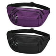 thumbnail image 1 of AOWOO 2 Pack Fanny Packs for Men and Women, Waist Bag with 3-Zipper Pockets, Water Resistant Sports Waist Pack Bag Bum Bag for Outdoors Sports Travel Hiking Running, 1 of 9