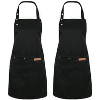 Lightweight Cooking Aprons For Men & Women - 2 Pocket Style In Black Pinstripes