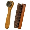 thumbnail image 1 of AOWOO 2 Pcs Horsehair Shoes Brushes Kit, Polish Dauber Applicators, Boots Care Brushes for Cleaning Leather Shoes Shine (Brown), 1 of 7