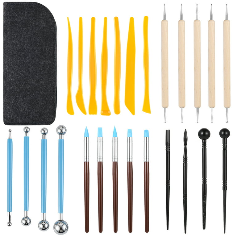 AOWOO 26 Pcs Polymer Clay Tools Set, Clay Sculpting Tools, Air Dry Clay  Tool, Ceramic Supplies for Kids and Adults, Pottery  Craft,Baking,Carving,Drawing,Dotting,Molding,Modeling,Shaping 