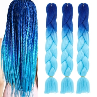SEGO 3PCS/Lot Ombre Jumbo Braiding Hair Extensions Colored Hair Weave  Synthetic Crochet Twist Box Braid Hair Black/Pink/Blue/Purple Fake Hair  Extension for Women 