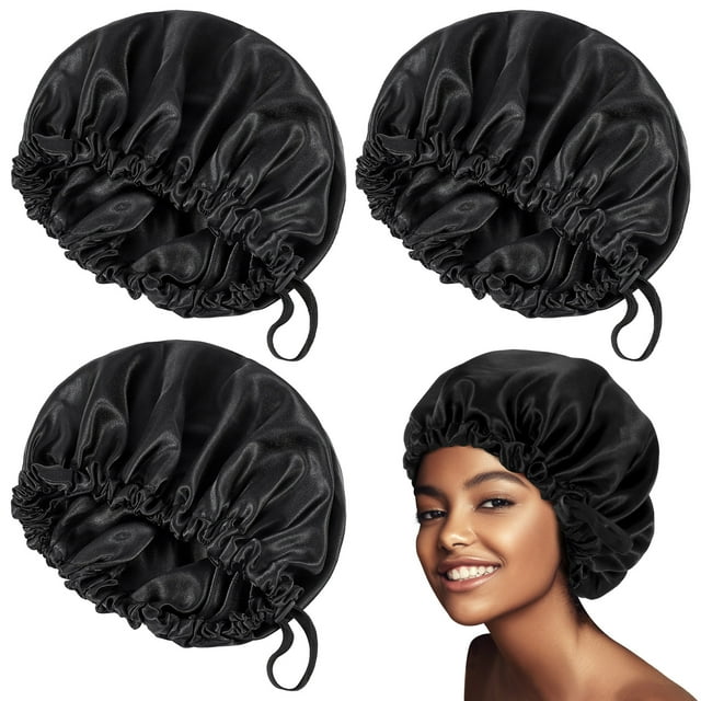 AOWOO 3 Pcs Satin Silk Hair for Sleeping, Extra Large Double