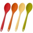 thumbnail image 1 of AOWOO 4 Pcs Large Silicone Mixing Spoon Set, 10.82*2.36 inch Heat Resistant Colored Mixing Spoons, Non-stick Basting Spoon for Kitchen Cooking, Mixing, Baking, Serving and Stirring, 1 of 8