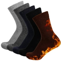 MANNYA 5 Ps Mens Wool Cashmere Socks Warm Winter Thick Business Vintage ...
