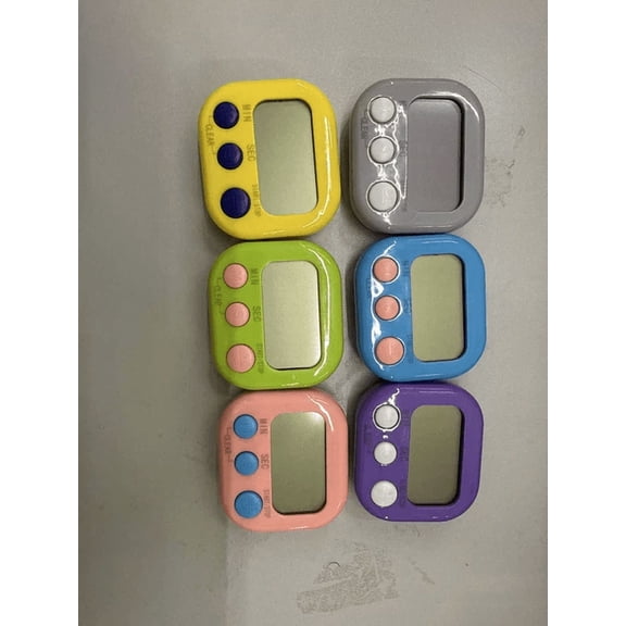 AOWOO 6 Pack Digital Kitchen Timer, Digital Timer with Big Display Loud Ring, Cooking Timers for Kitchen, Electronic Timer for Cooking, Game, Gym, Break Time, Classroom