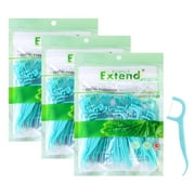 AOWOO Dental Floss, 300 Count Mint Dental Floss Picks, Fold-Out Toothpick, Easy Storage with Sure-Zip Seal, Helps to Fight Tooth Decay and Keep Your Teeth Clean, Floss Sticks for Family(Green)