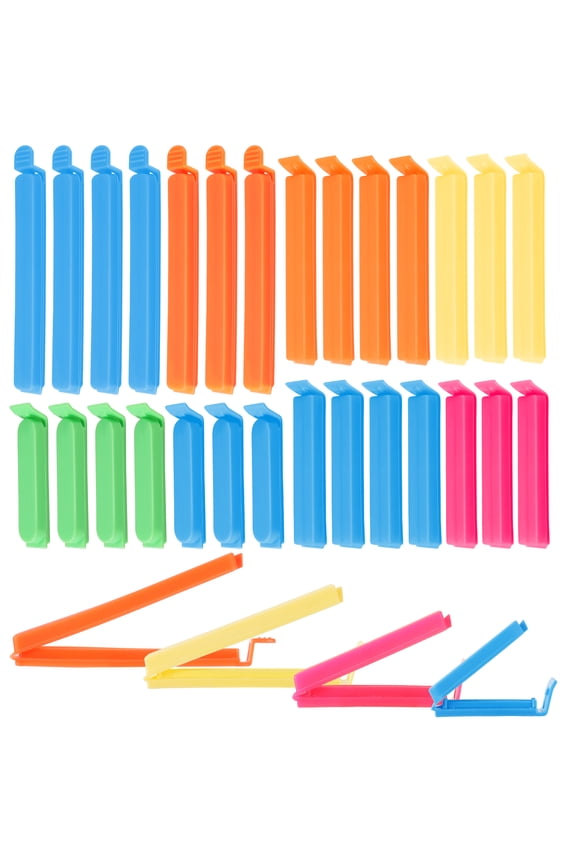 Sturdy and Reusale Plastic Multi Color Sealing Bag Clips (32 Packs)